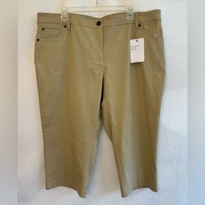 ZAC & RACHEL Tan Slim Crop Pants Plus Size 20W Stretch Chino NWT Classic Casual